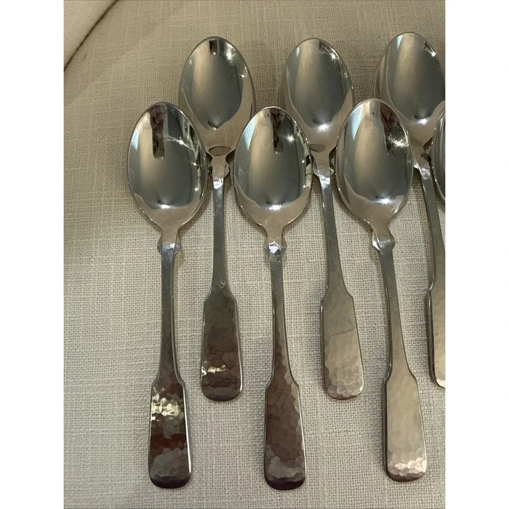9 - Towle HAMMERSMITH Glossy 18/8 Stainless Germany‎ Flatware Oval Soup Spoons